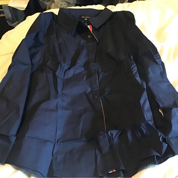 Zenobia 2XL plus size navy button up top NWT - Picture 3 of 9